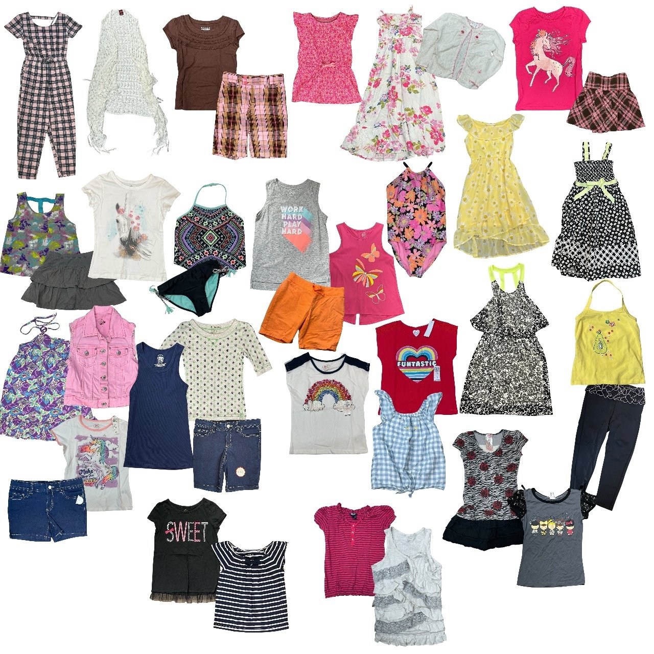 39 Pc Y2K Girls Clothing Bundle 00s Emo Scene Fairycore Grunge Tops Skirts 7/8