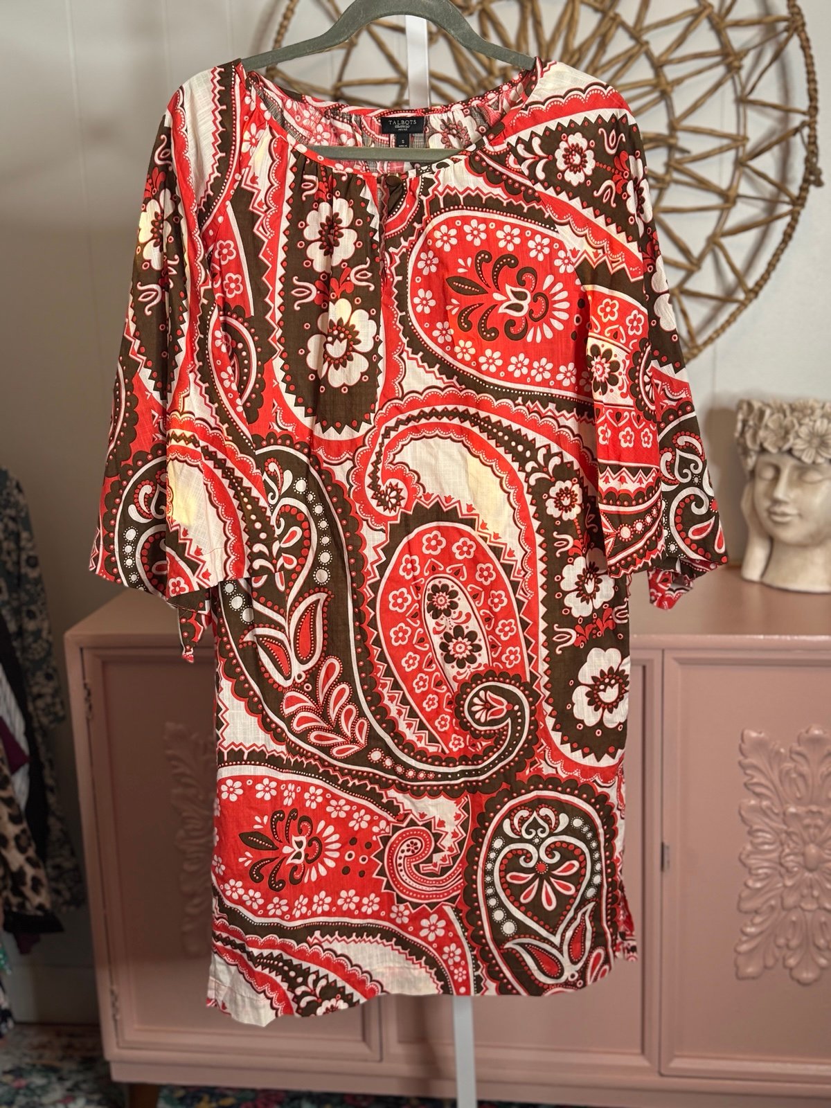 Women’s Talbots Size small Red and Brown Paisley Dress