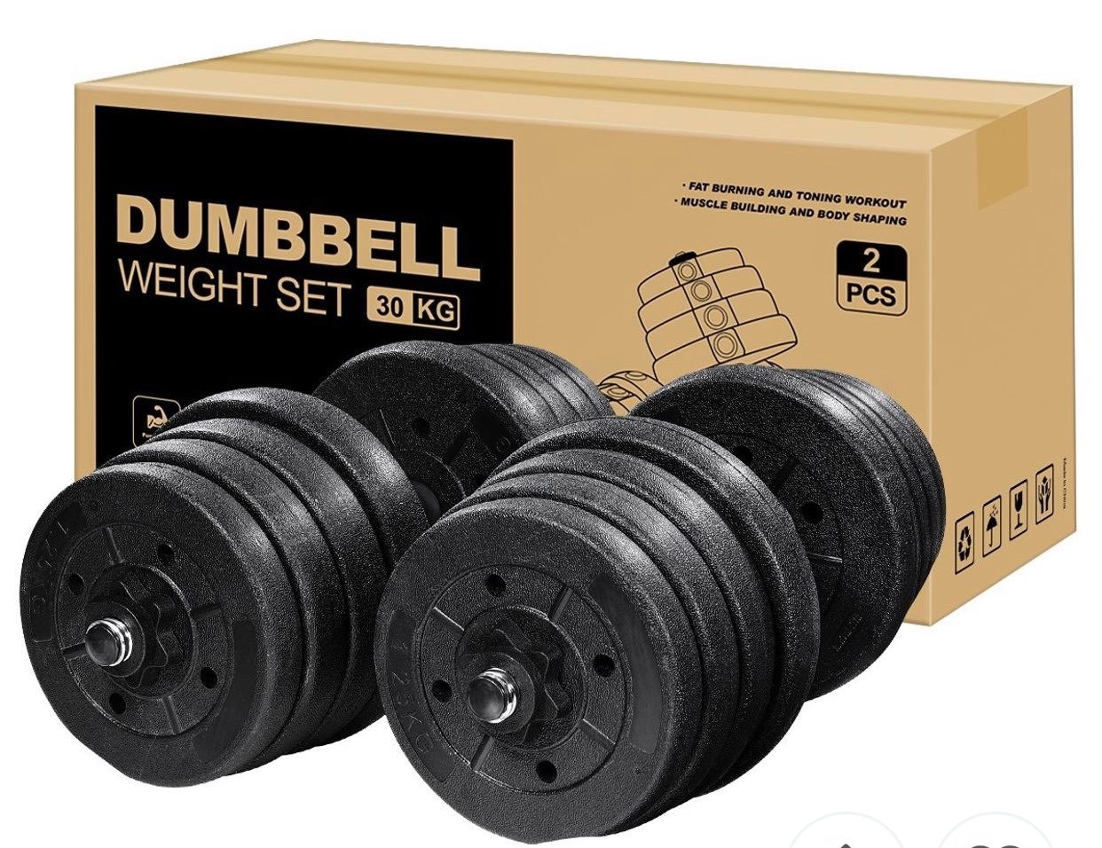 A pair of 30kg dumbbells