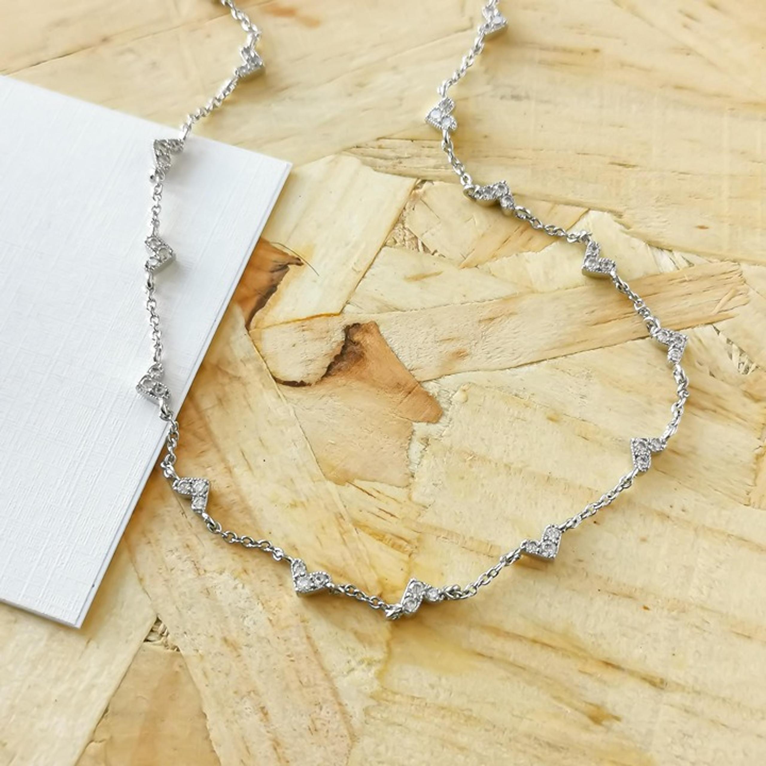 NEW Haven Heart White Crystal Strand Necklace Silver - Kendra Scott