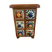 Vintage Ceramic Wood Apothecary Spice Cabinet Keepsakes Jewelry 6 Drawers