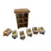 Vintage Ceramic Wood Apothecary Spice Cabinet Keepsakes Jewelry 6 Drawers