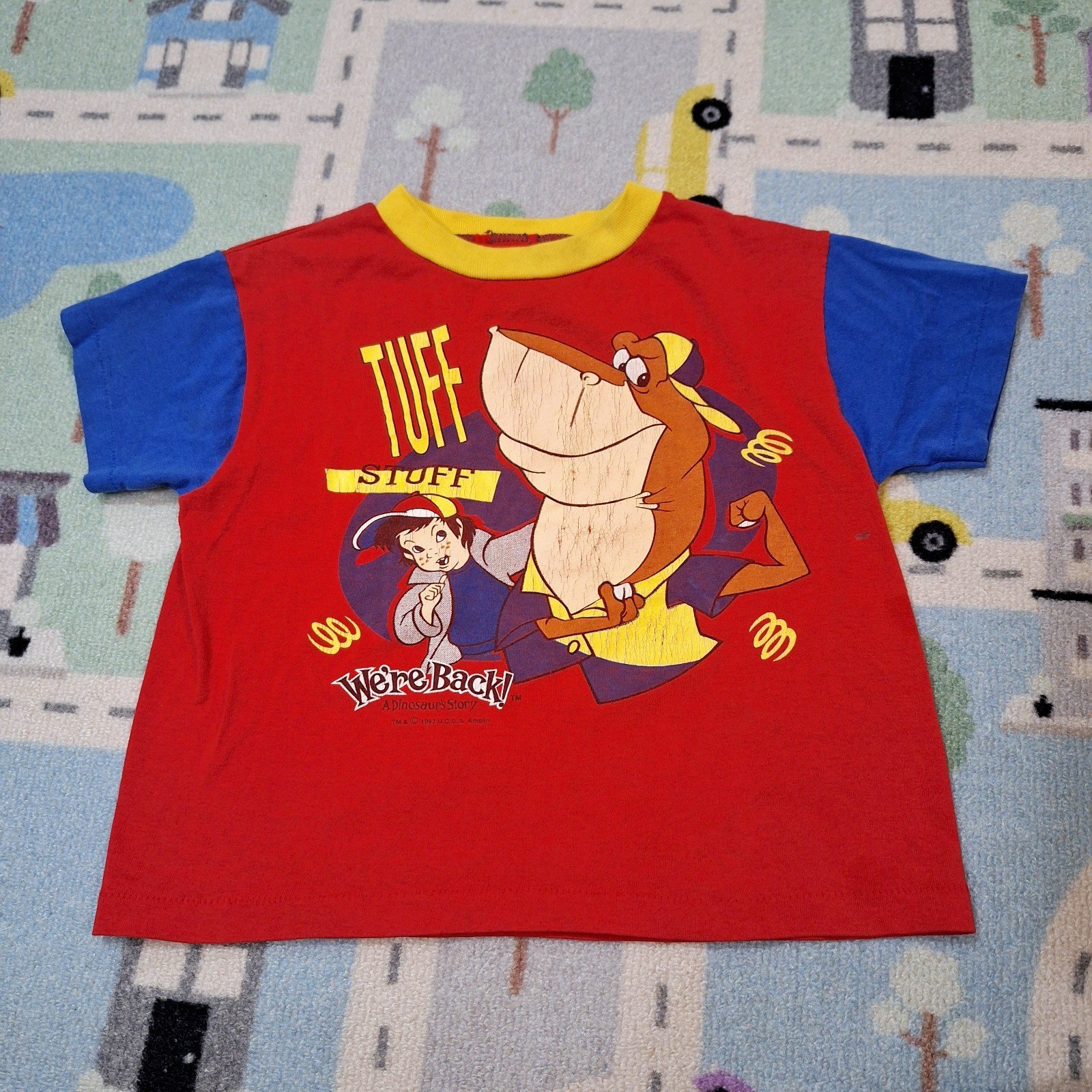 Vintage 90s 1993 We're back! A Dinosaur Story Movie Tshirt youth 5/6