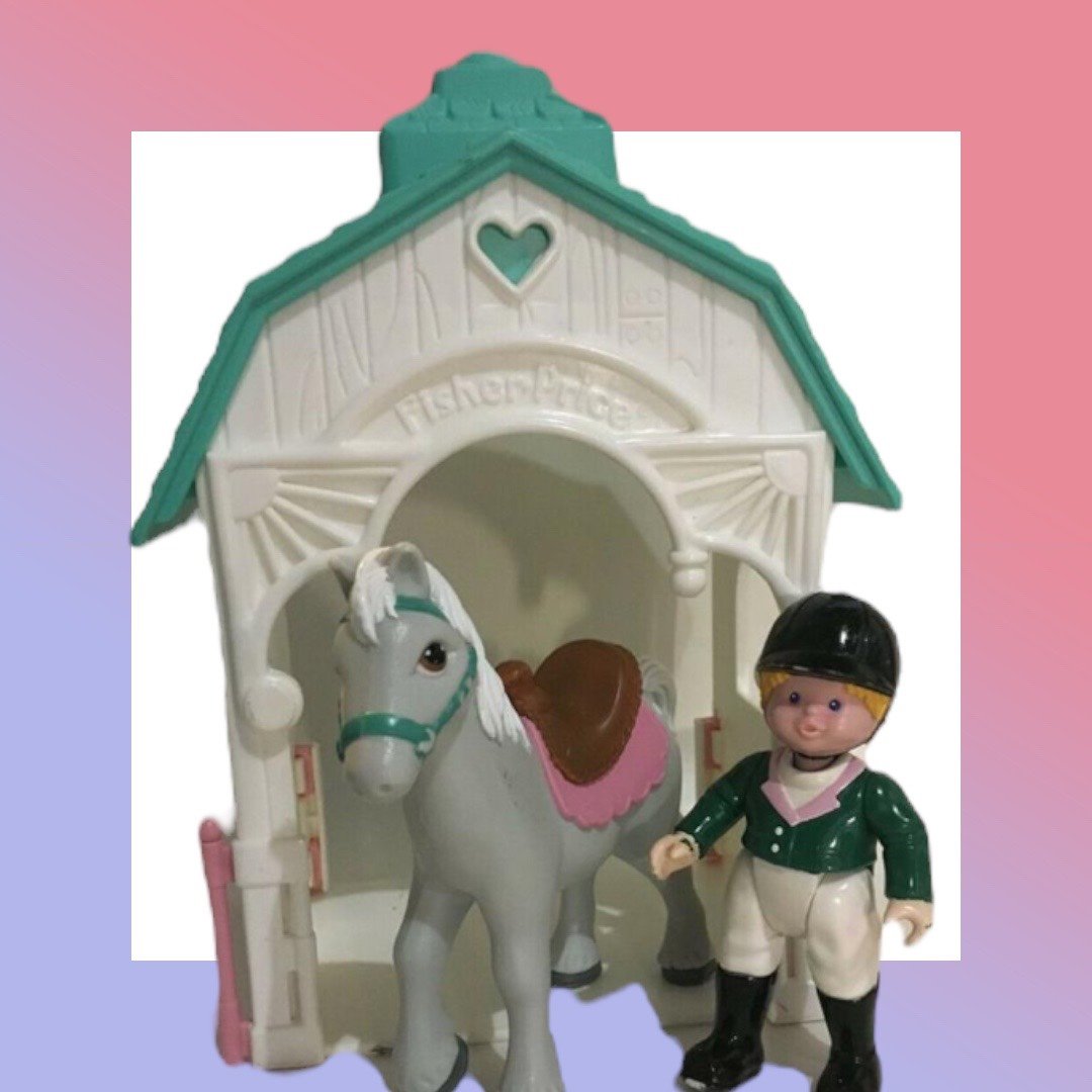 FISHER PRICE LOVING FAMILY DREAM DOLLHOUSE PONY & STABLE 1994