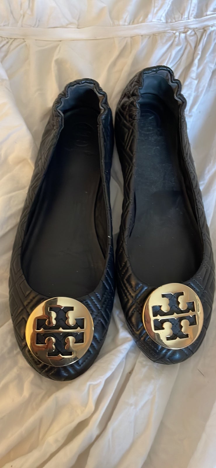 Tory Burch Black Minnie Quilted Flats