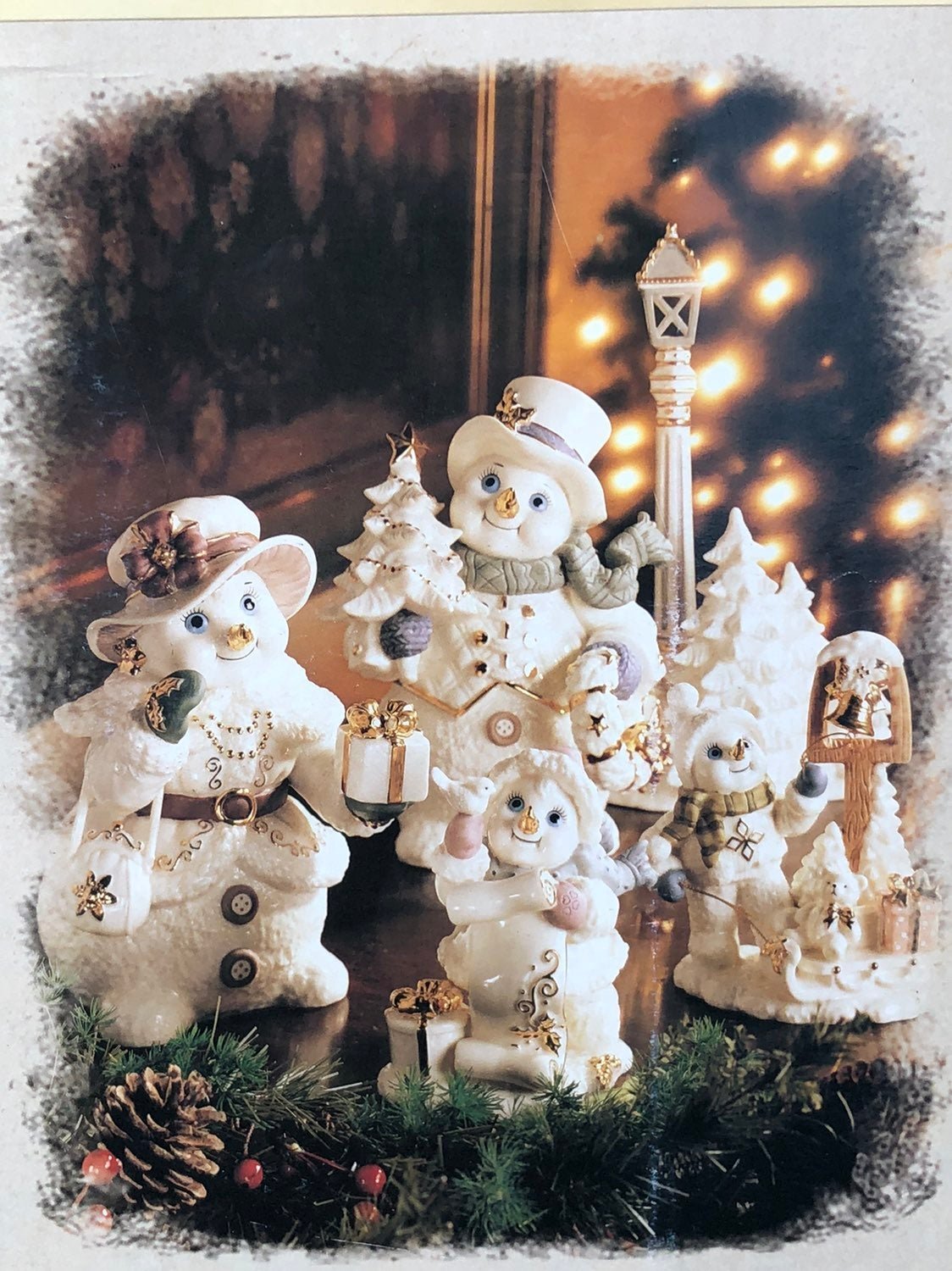 Vintage Grandeur Noel Porcelain Snowman’s figurines