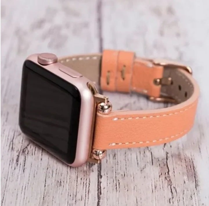 Orange Autumn Fall Leather Watch Band for Apple Watch