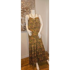 KARMA Hwy Silky Relaxed Palazzo Jumper Grn/Brn *7 Prints Avail.**-NWT OS