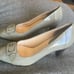 Cole Haan Patent Leather Grey Heels with Buckle