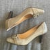 Cole Haan Patent Leather Grey Heels with Buckle
