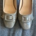 Cole Haan Patent Leather Grey Heels with Buckle