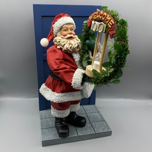 Clothtique 2000 Possible Dreams Santa with Wreath WELCOME 2000 in Box