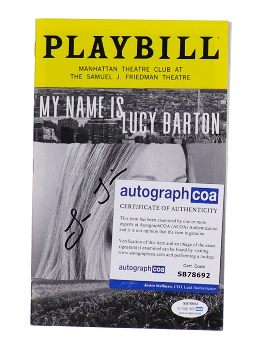 Laura Linney Awared Winning Actress Signed My Name is Lucy Barton Playbill