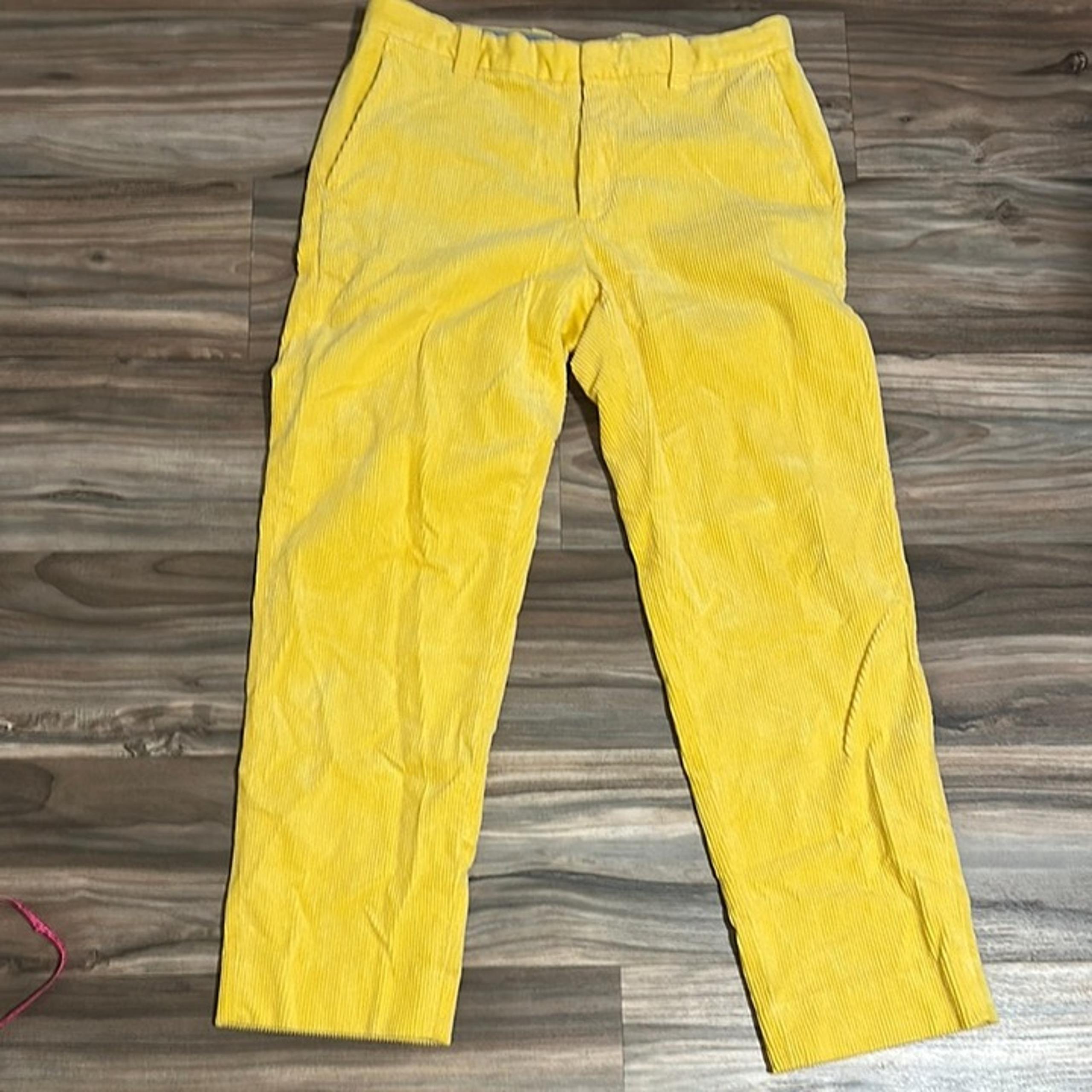 Brooks Brothers Pants Mens Yellow Corduroy Clark Fit 34x30 Preppy