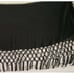 Vintage Black Sheer Chiffon Shawl Wrap Hand Tied 8 Fringe Black Square, BOHO!