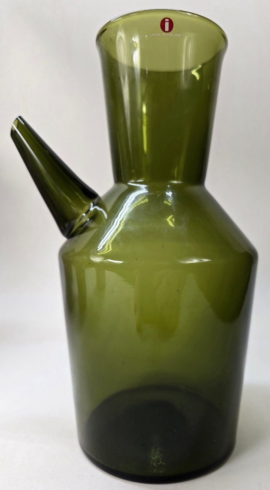 VERY RARE Vintage dark/moss Green Sarpaneva Snapglass Iittala I-Glass/ Finland