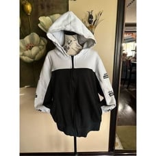 Adidas Logo Heavy zip up sweat jacket w pockets and hood.