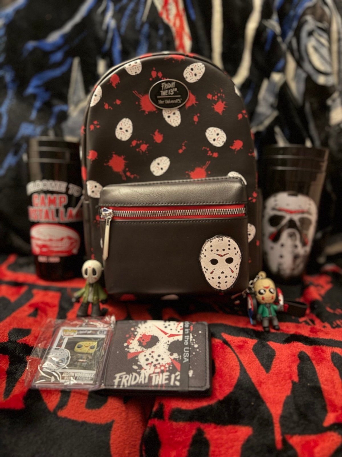 Her Universe Friday The 13th Mask & Splatter Mini Backpack Halloween NEW NWT lot