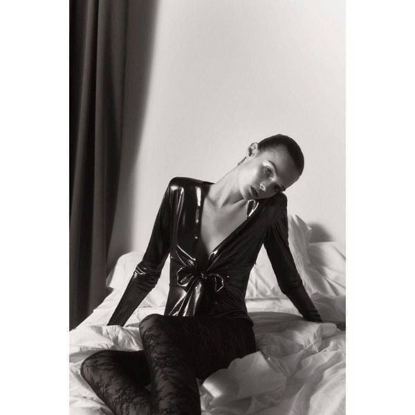 ZARA METALLIC BODYSUIT WITH BOW
