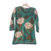 Peruvian Connection Sweater Womens XS Blue Floral Knit Quarter Sleeve Pullover