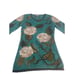 Peruvian Connection Sweater Womens XS Blue Floral Knit Quarter Sleeve Pullover