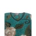 Peruvian Connection Sweater Womens XS Blue Floral Knit Quarter Sleeve Pullover