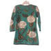 Peruvian Connection Sweater Womens XS Blue Floral Knit Quarter Sleeve Pullover