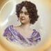 Antique TS&T Portrait Plate Lady Purple Dress Gold Signed Vettori USA 9
