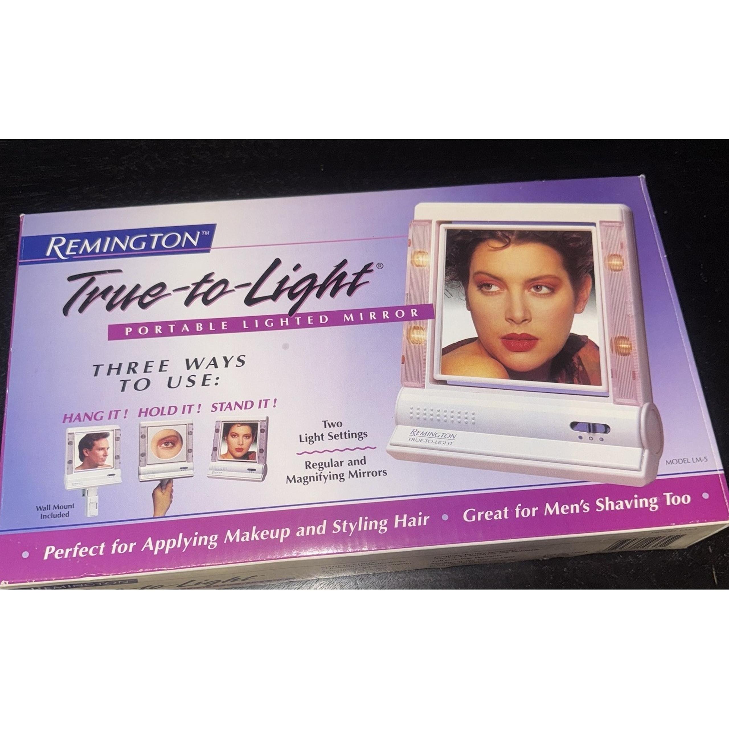 Remington True-to-Light Portable Lighted Makeup Mirror Vintage 1995 LM-5 NOS