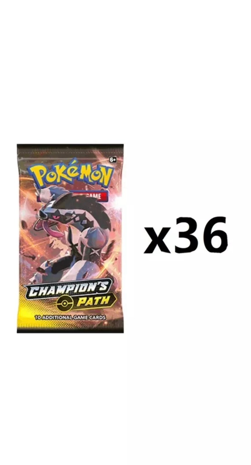 Pokemon TCG Champion’s Path 36 Factory Sealed Booster Packs ( Pack Design Vary)
