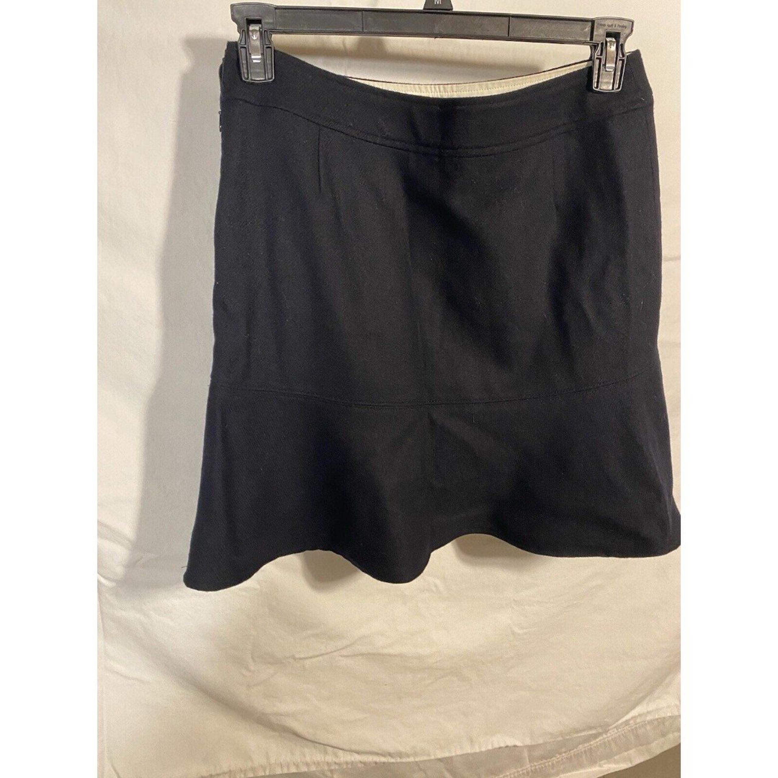 GAP Women's Black Short A-Line Wool Trumpet Skirt Size 8