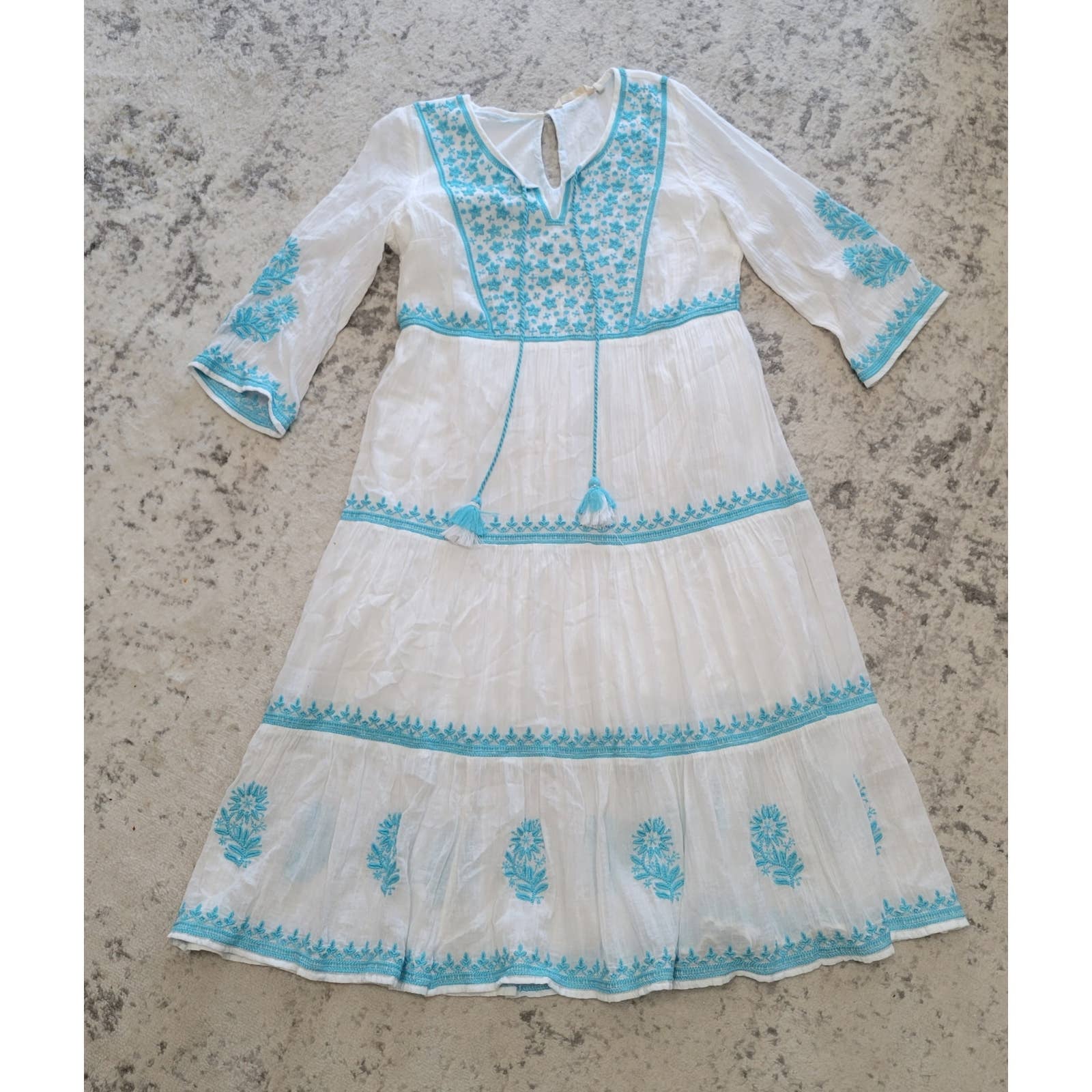 Soft Surroundings Juniper gauzy boho embroidered dress