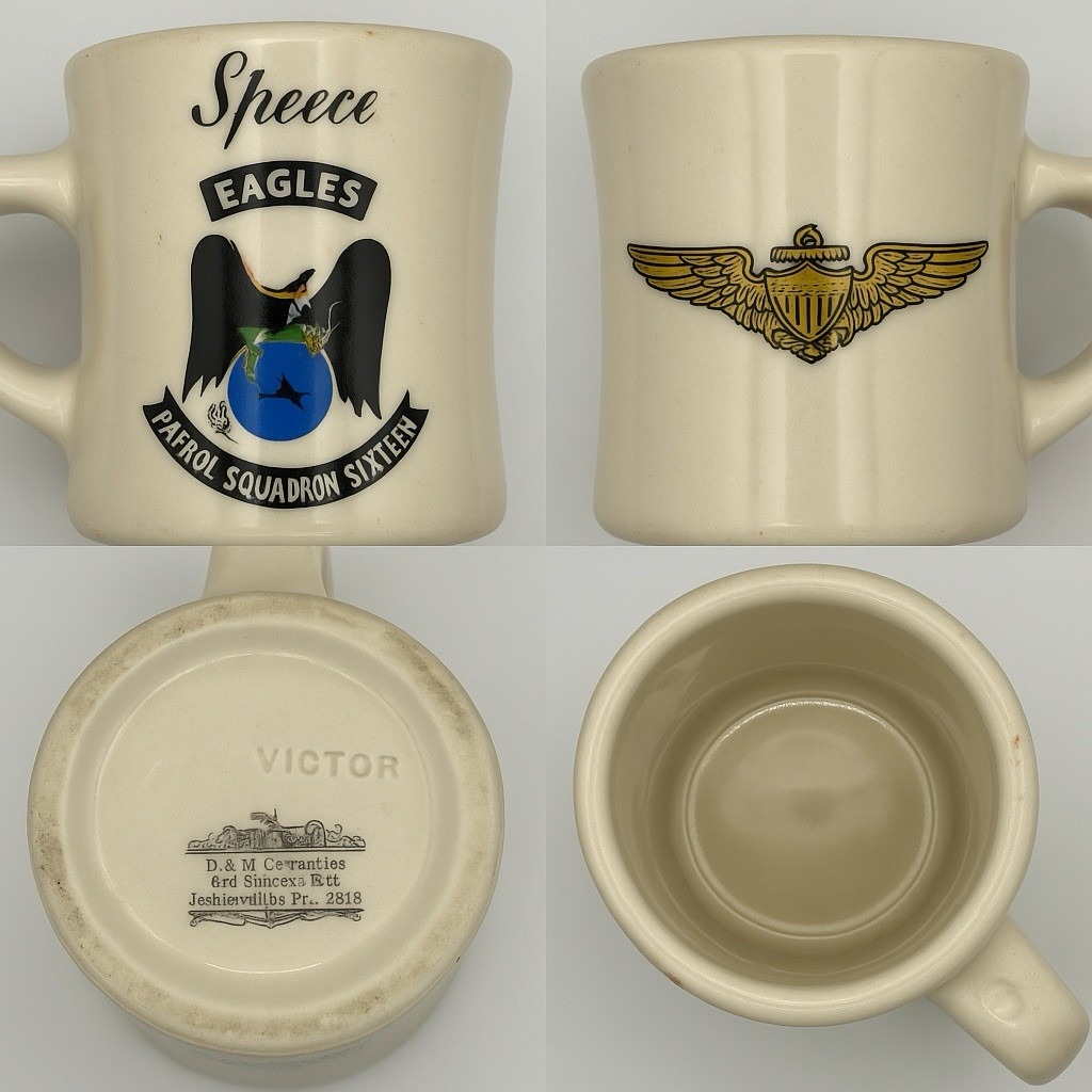 Victor VP-16 Navy Squadron Mug – Speece Eagles Aviator Wings B&M USA Rare