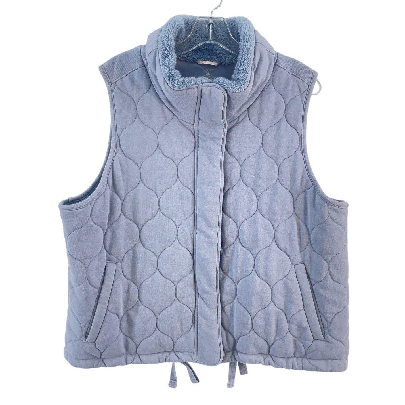 Calia Women's XL Plus Size Baby Blue Cotton Quilted Vest Preowned