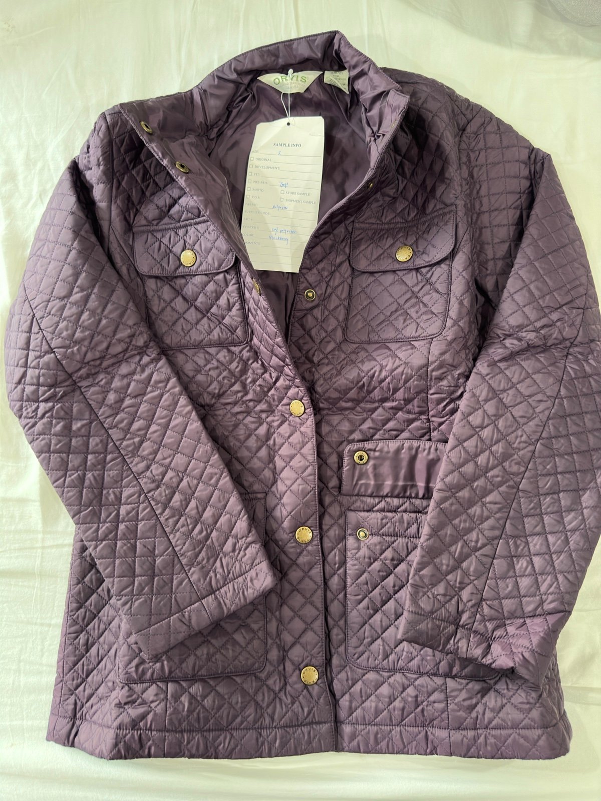 Women ORVIS Purple Quilted Luxury Jacket Size S