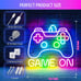 Gamer Neon Sign Gamepad Shaped Led Neon Gaming Signs for Boys Room,(14.1”x12.9”)