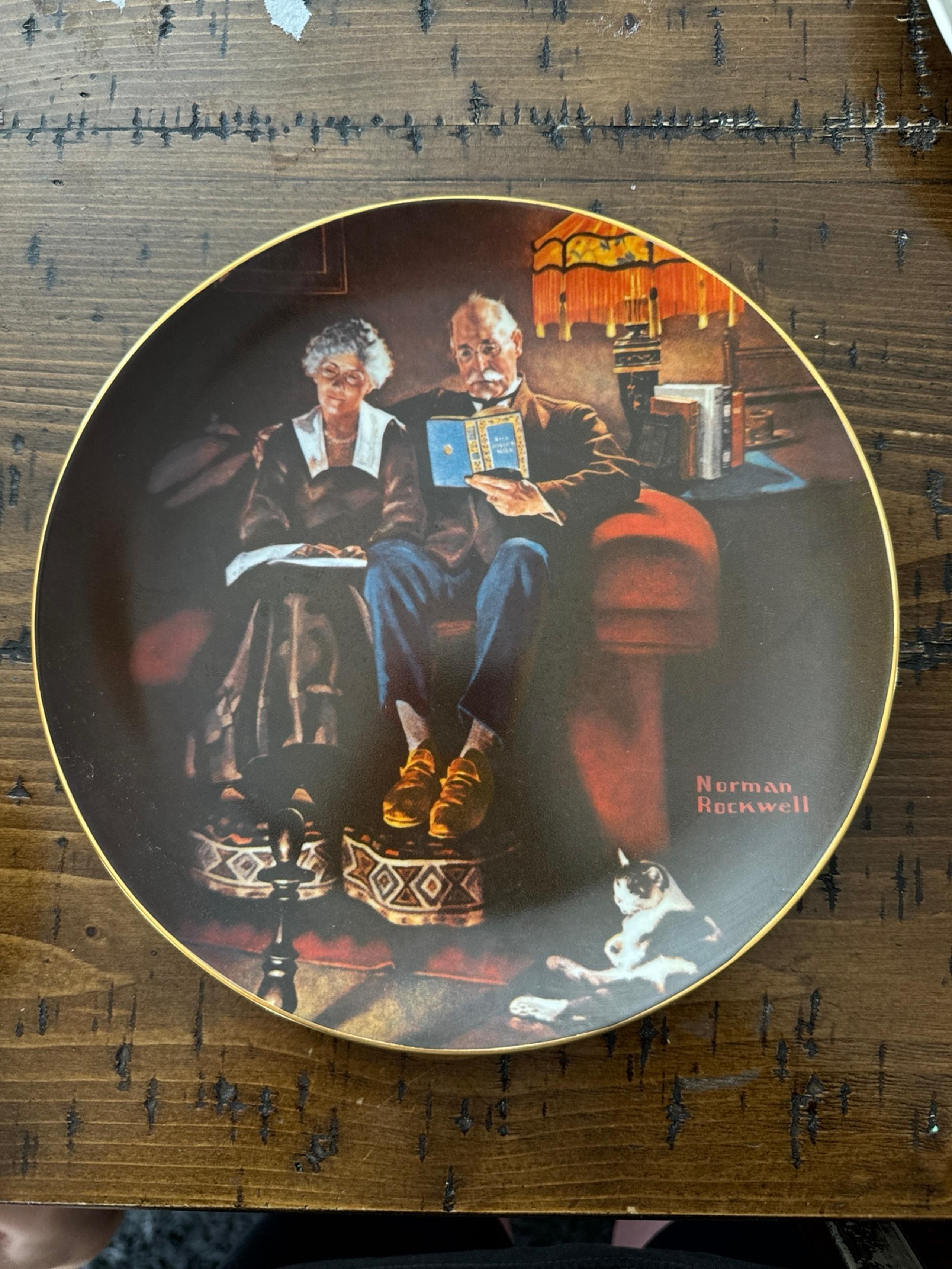 Norman Rockwell plate- Evenings Ease