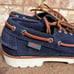 G. H. Bass Men's Ranger Camp Moc Suede Super Lug Navy Blue Boat Shoes Size 8 NEW