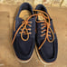 G. H. Bass Men's Ranger Camp Moc Suede Super Lug Navy Blue Boat Shoes Size 8 NEW