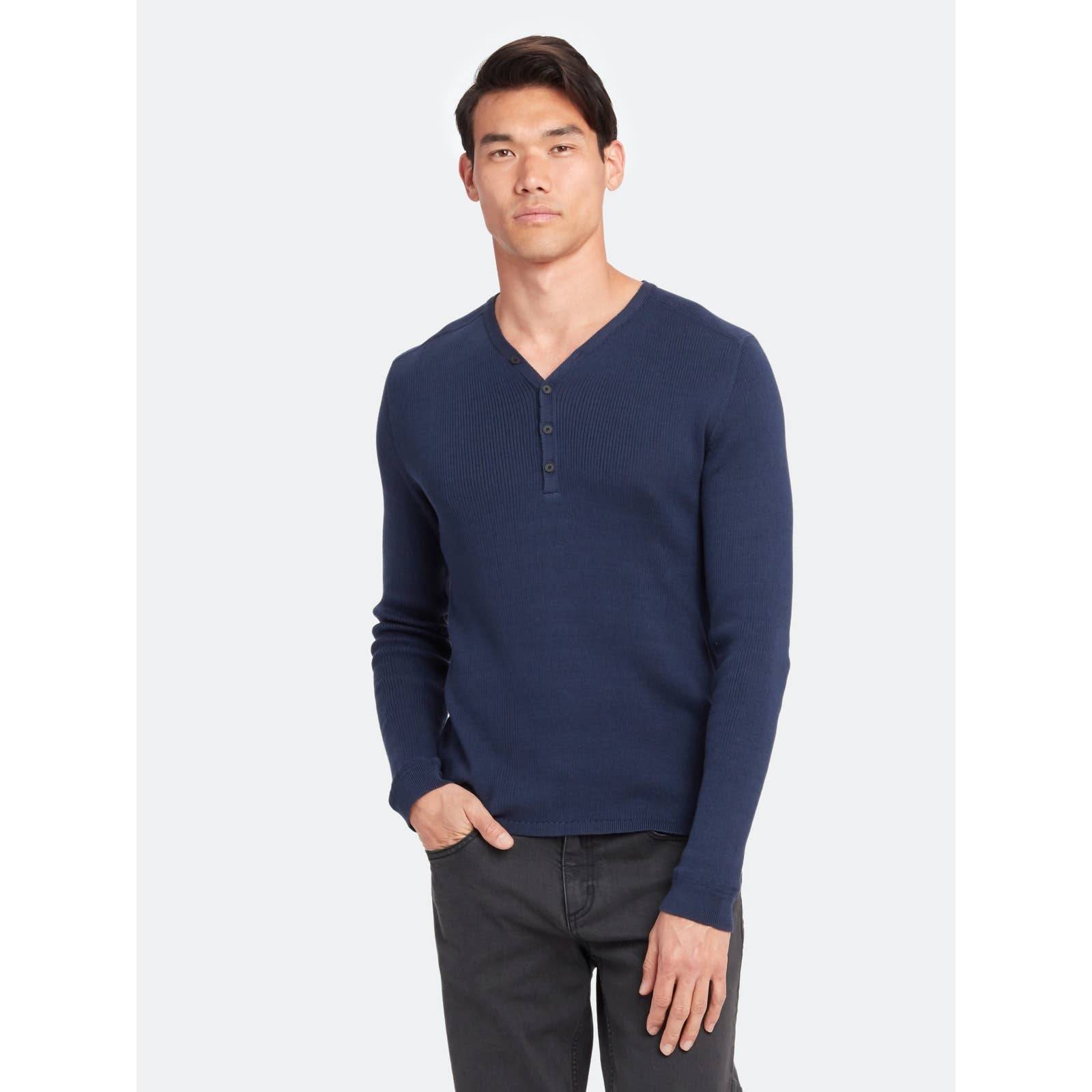 John Varvatos Adrian Henley Top Blue M