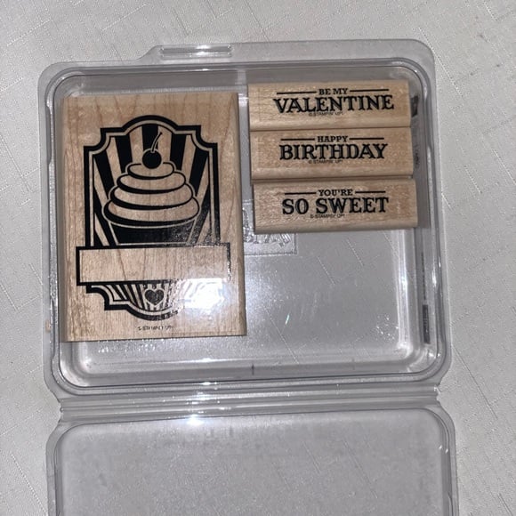STAMPIN UP! Sweet Cake Stamp Set 4 Happy Birthday Sweet Valentine Scrapbooking
