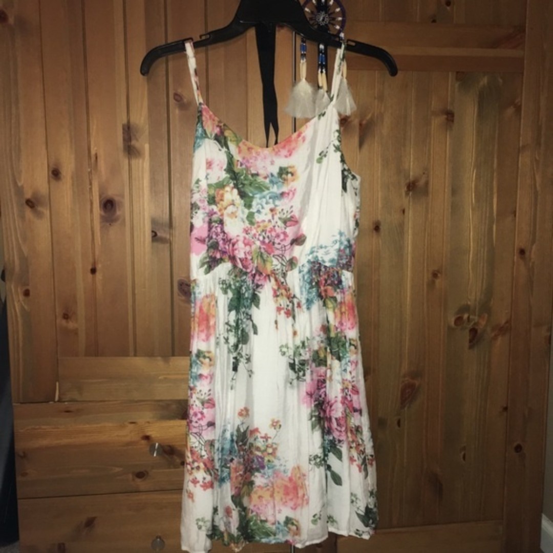 AQUA Floral Fit & Flare Sundress- Size L