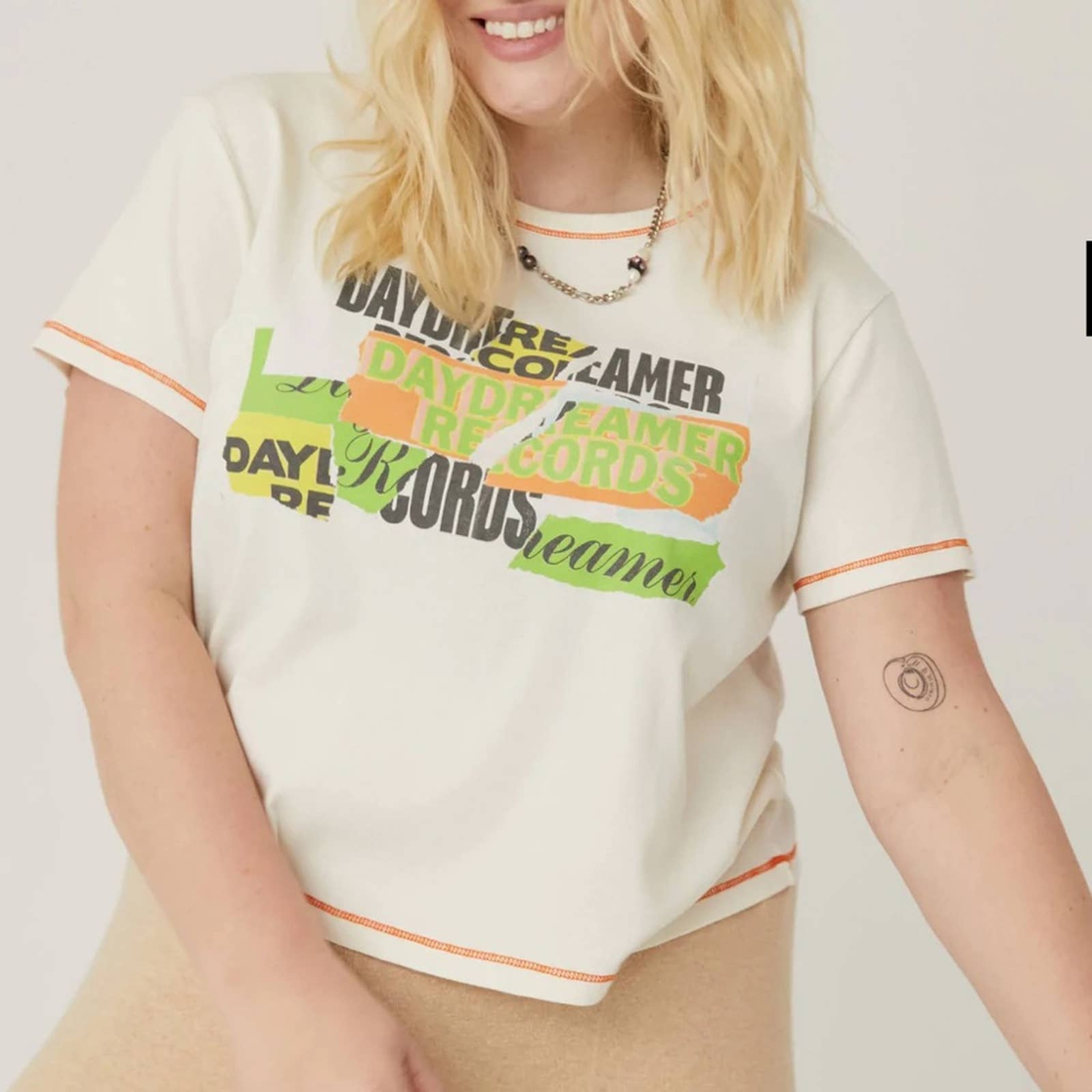 DAYDREAMER NWOT Ransom Note Shrunken Tee ES Records 3X Babydoll 90s Streetwear
