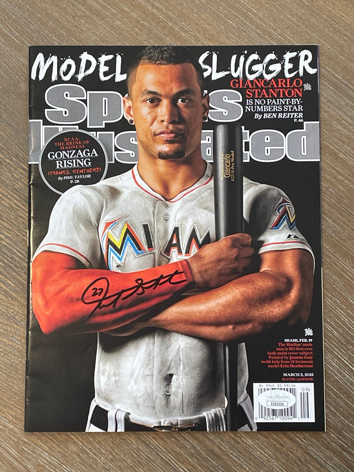 GIANCARLO STANTON SIGNED SPORTS ILLUSTRATED AUTO JSA