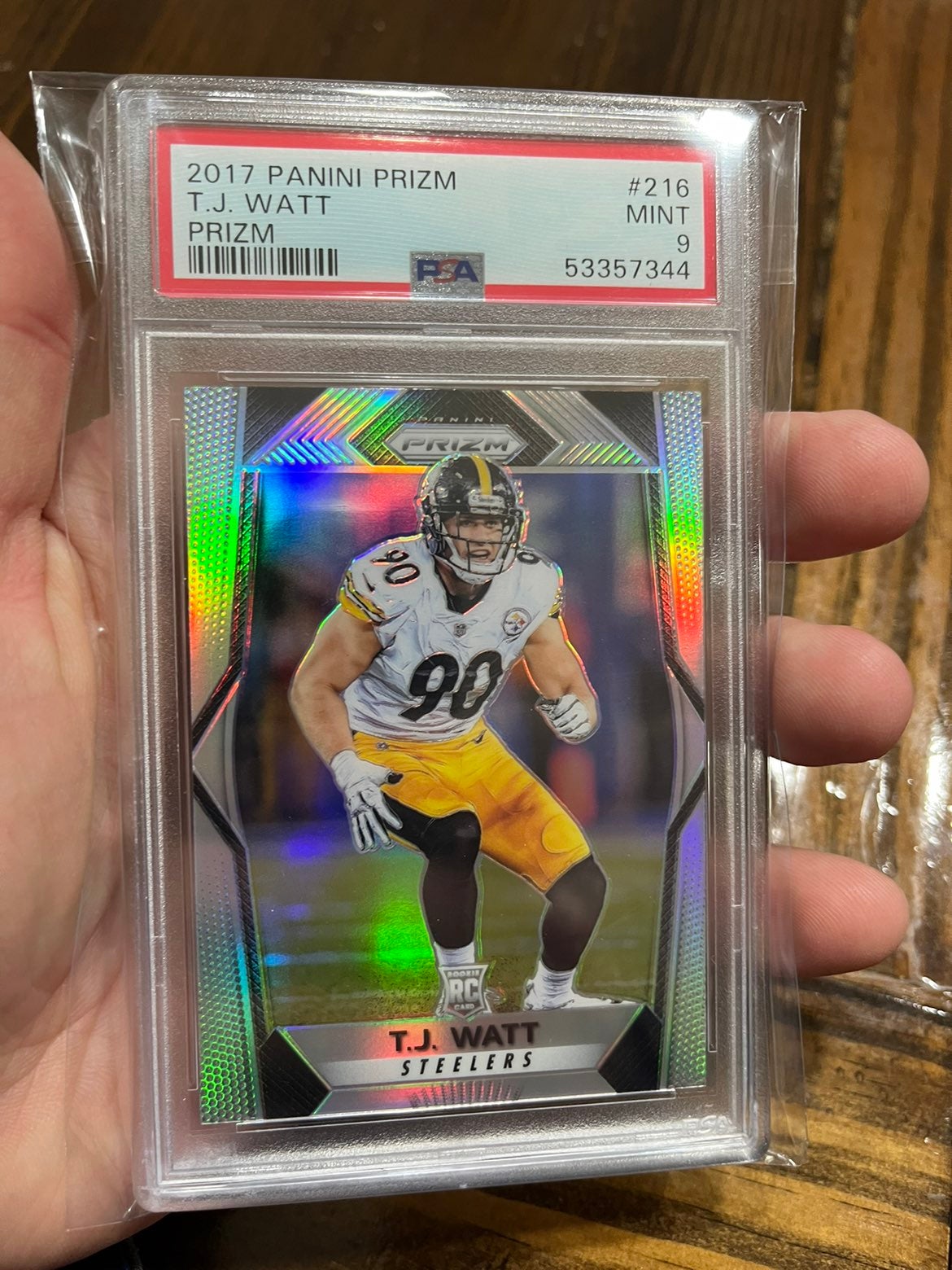 2017 Panini Prizm TJ Watt Rookie Prizm PSA 9 Mint RC DPOY Steelers