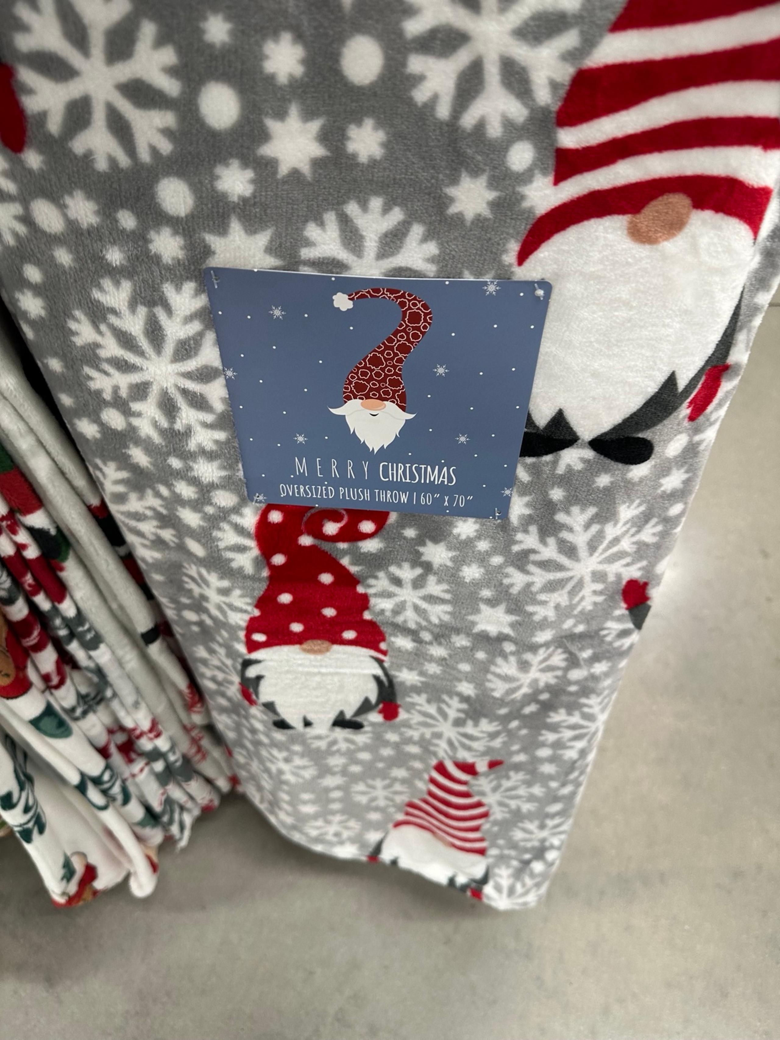 NEW Christmas Gnome oversized plush 60” x 70” throw blanket