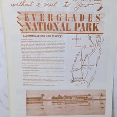 Everglades National Park Free Tourist Info Center Flyer / Handout 1950's Vintage