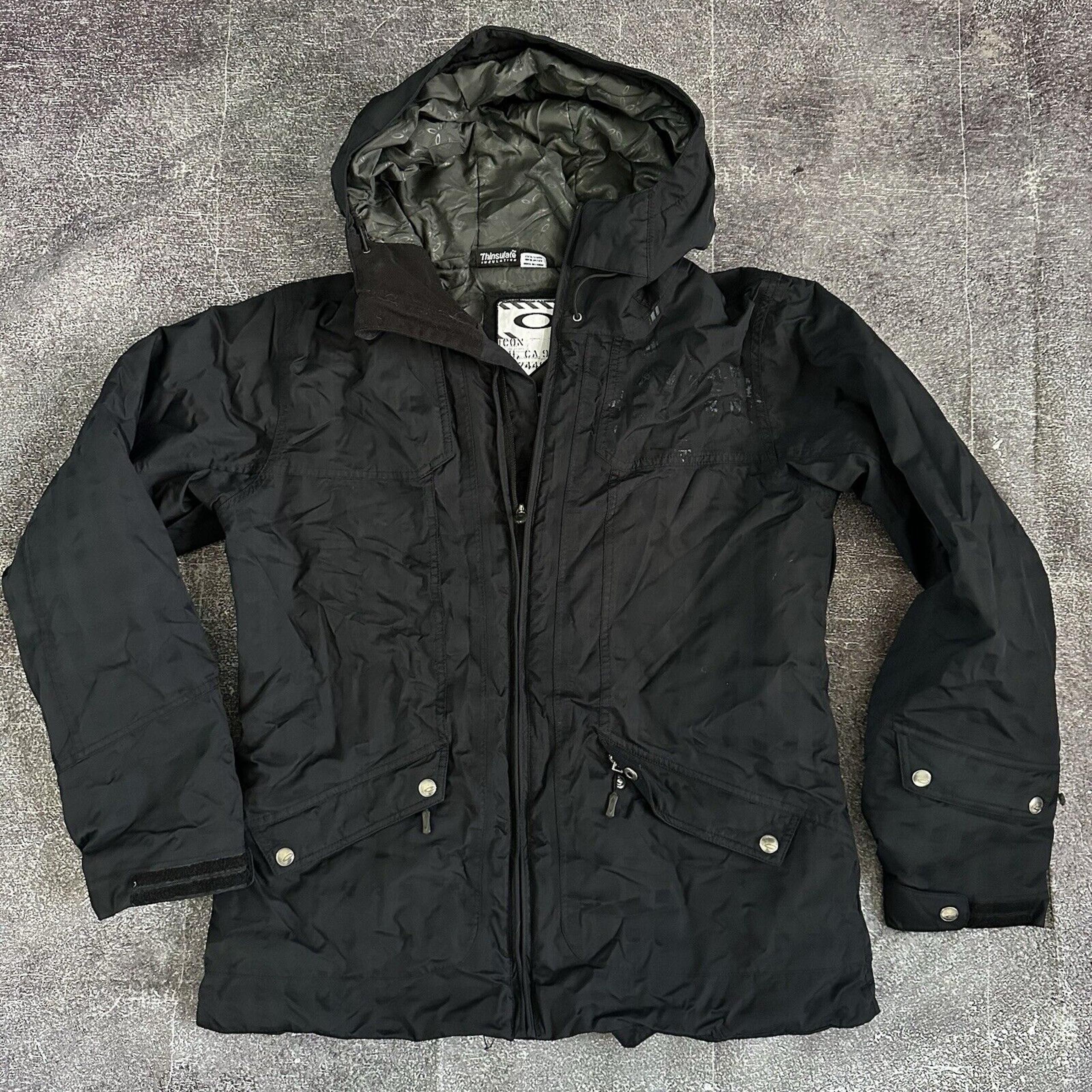 Women's Vintage Y2K Oakley Black Insulated Hooded Winter Snow Ski Jacket Sz XL