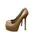 YSL Yves Saint Laurent Tribtoo Leather Pumps Heels 35.5 Beige Tan Stiletto