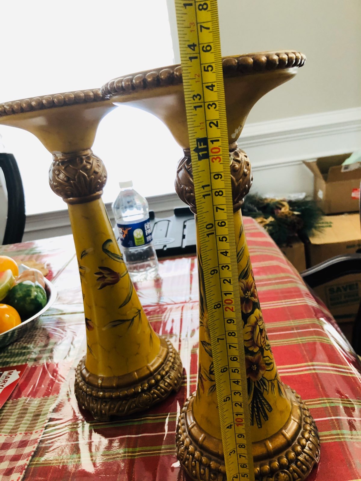 VINTAGE CERAMIC FLORAL CANDLE STICK HOLD